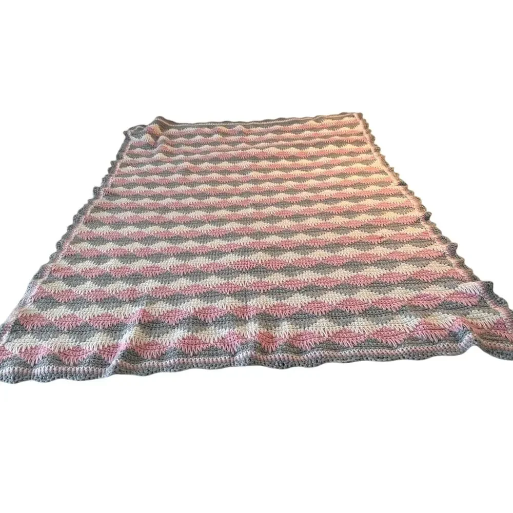 Granny Crochet Handmade Throw Blanket Vintage